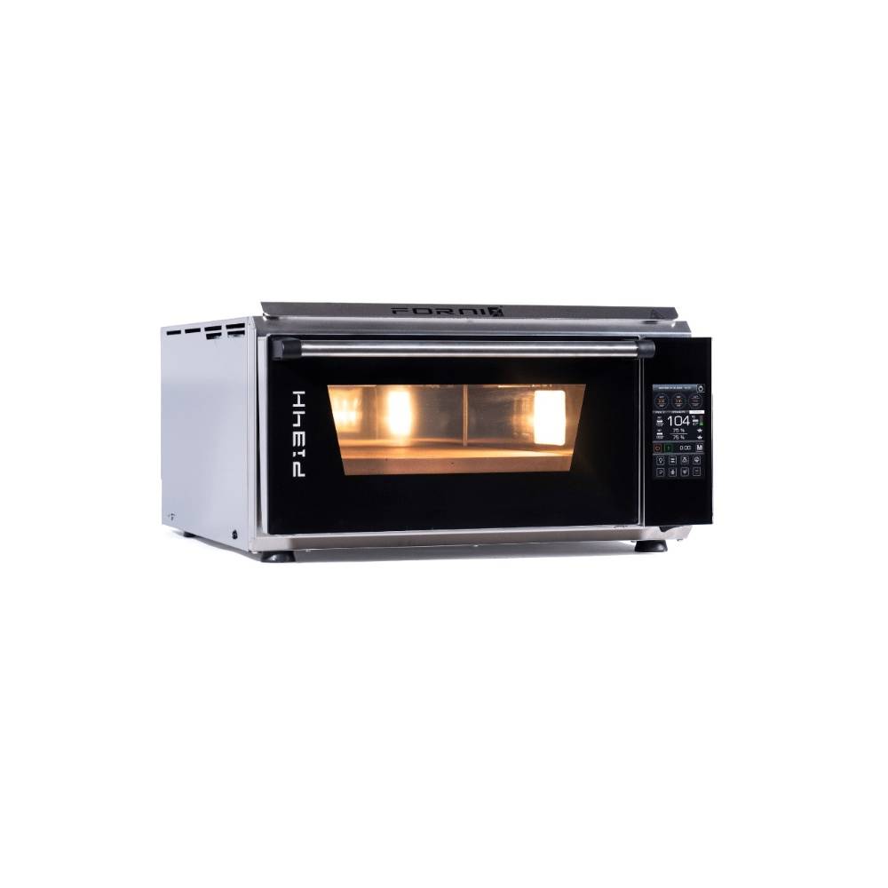 EFFEUNO P134H 509E הוא תנור פיצה חשמלי חזק מנירוסטה, עם לוח בקרה דיגיטלי ותאורה פנימית, המוצג מהחזית. EFFEUNO P134H 509E הוא תנור פיצה חשמלי חזק מנירוסטה, עם לוח בקרה דיגיטלי ותאורה פנימית, המוצג מהחזית.