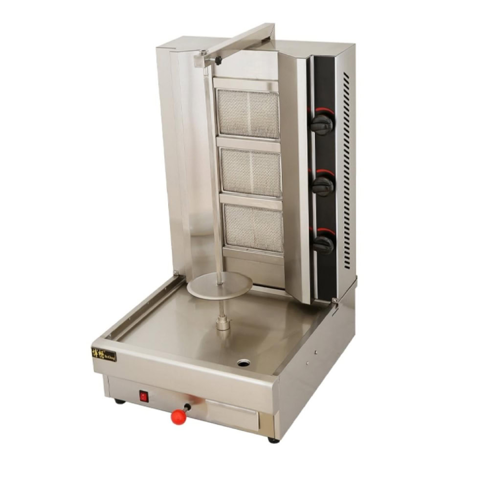 מכשיר שווארמה גז ביתי 3 מבערים 45,000BTU 01 a machine with a grid on top
