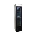 מקרר שתיה שחור צר דלת זכוכית נסליין, 160 ליטר, 390/475/1880 מ"מ