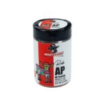 מיכל של תבלין Crazy Gaucho AP All Purpose Rub עם איור של פרה צבעונית ומכסה שחור.