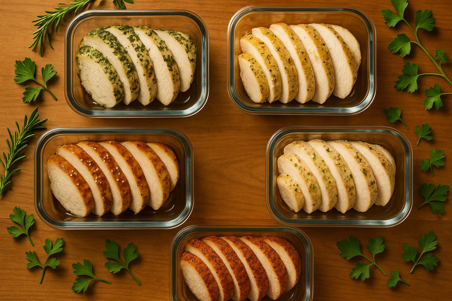 חזה עוף סו-וויד ל-Meal Prep - 5 טעמים שונים במכולות הכנה